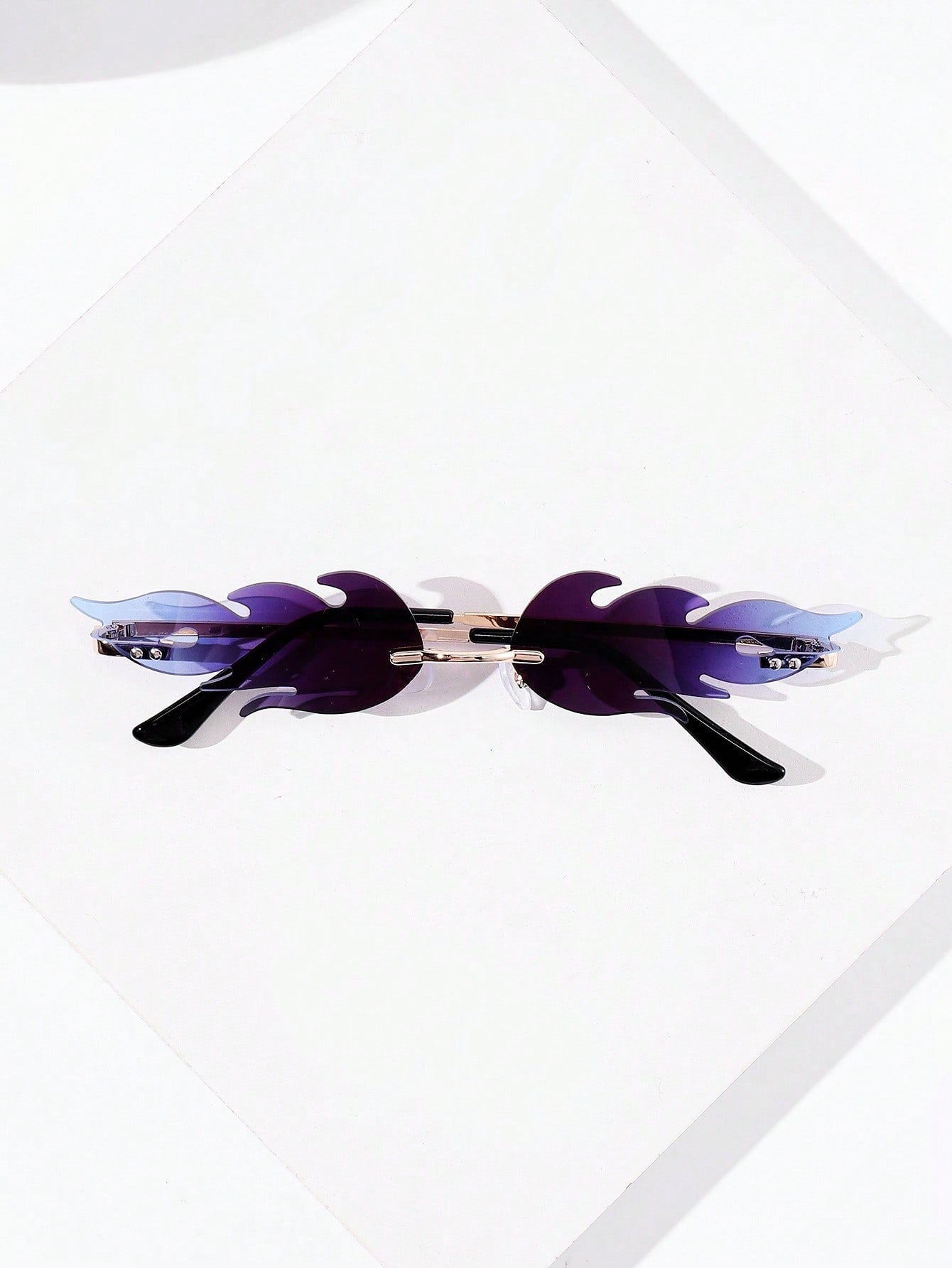 Rimless Fire Flame Sunglasses Rave Festival Eyewear