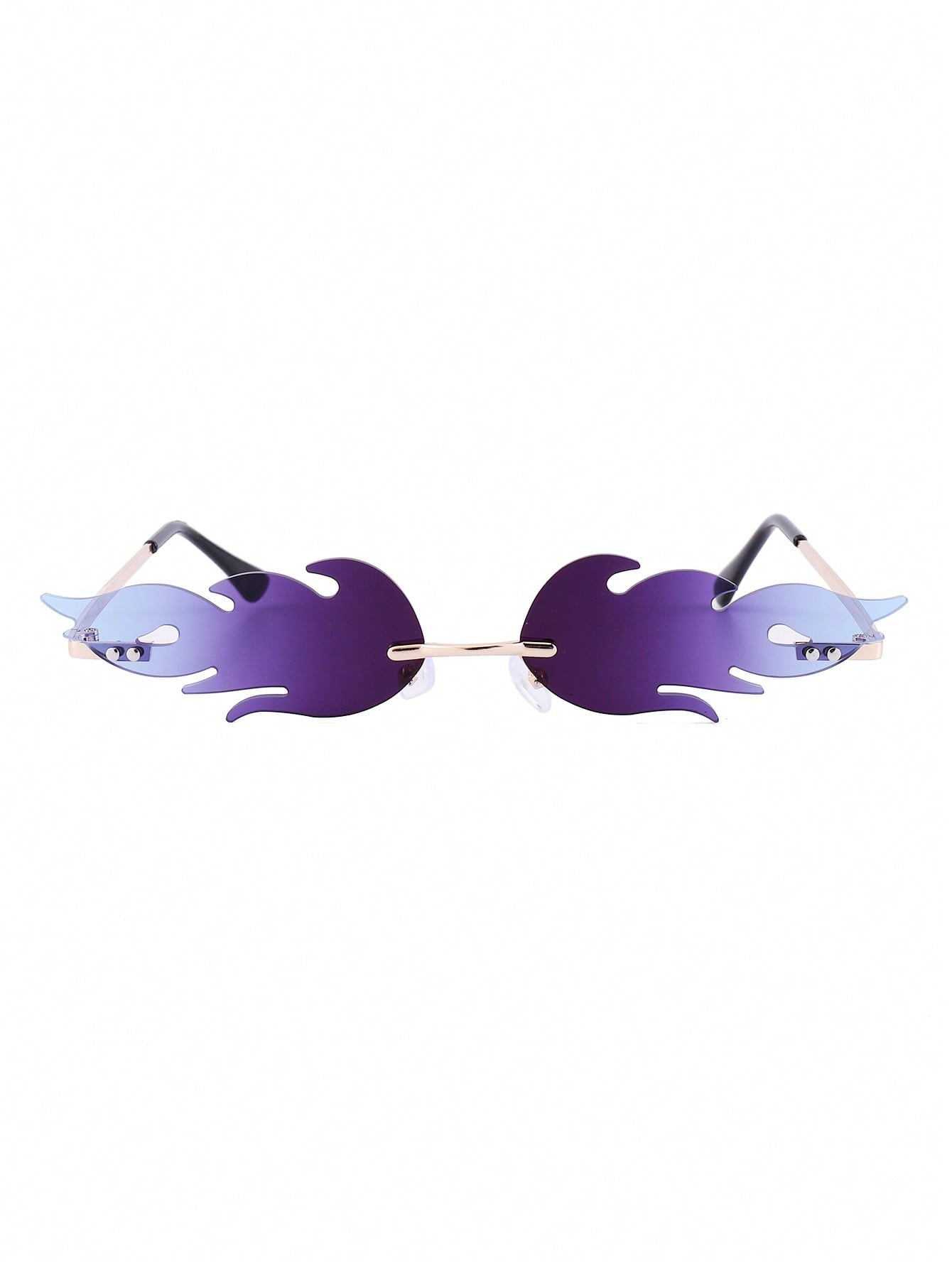 Rimless Fire Flame Sunglasses Rave Festival Eyewear