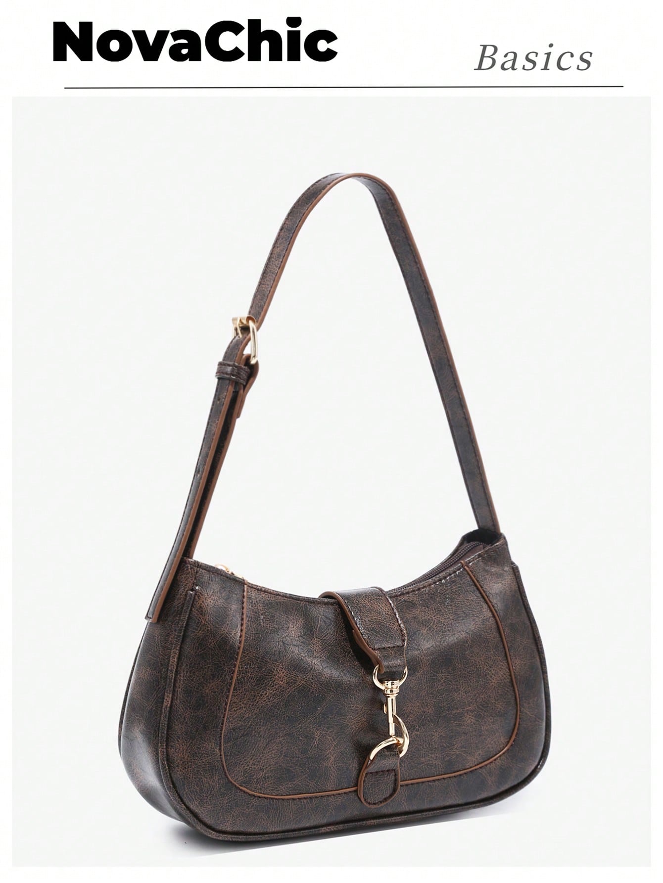 Vintage Minimalist Crescent Adjustable Strap Handbag