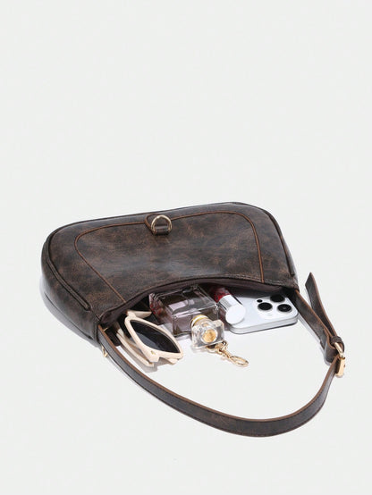 Vintage Minimalist Crescent Adjustable Strap Handbag