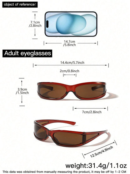 2Pk Men's Hip Hop Brown Rectangle Acrylic Fashion Frames