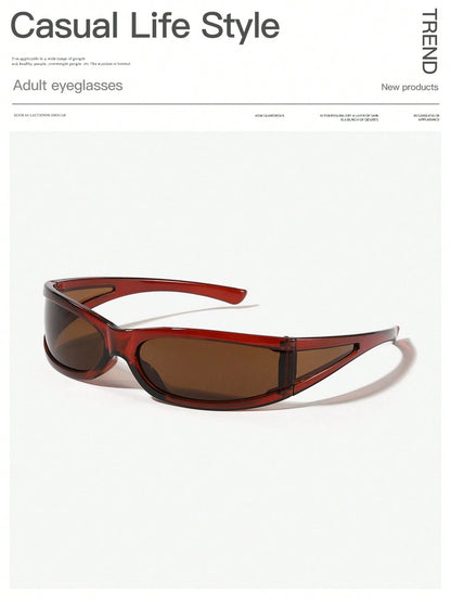 2Pk Men's Hip Hop Brown Rectangle Acrylic Fashion Frames