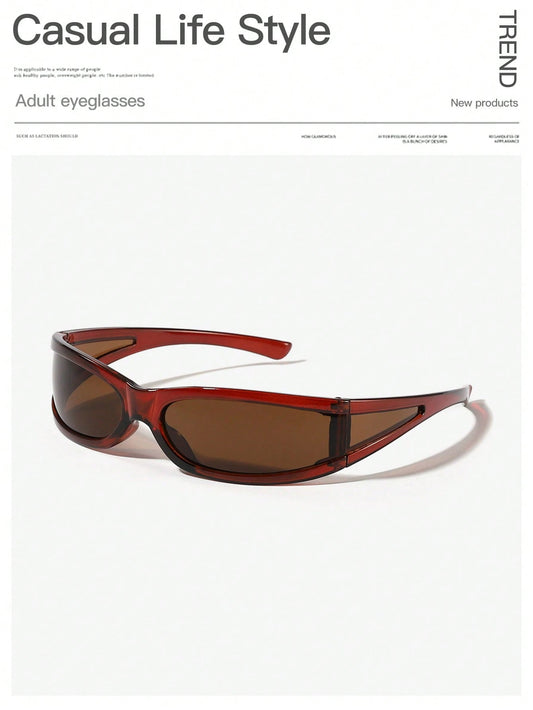 2Pk Men's Hip Hop Brown Rectangle Acrylic Fashion Frames