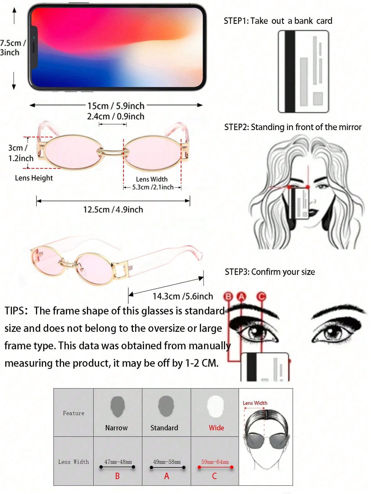 Cute Oval Pink Tinted Lens Y2K Fashion Glasses