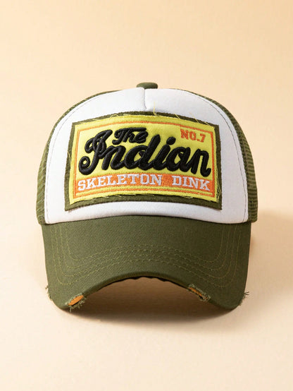 Unisex Mesh Letter Embroidered Adjustable Baseball Cap