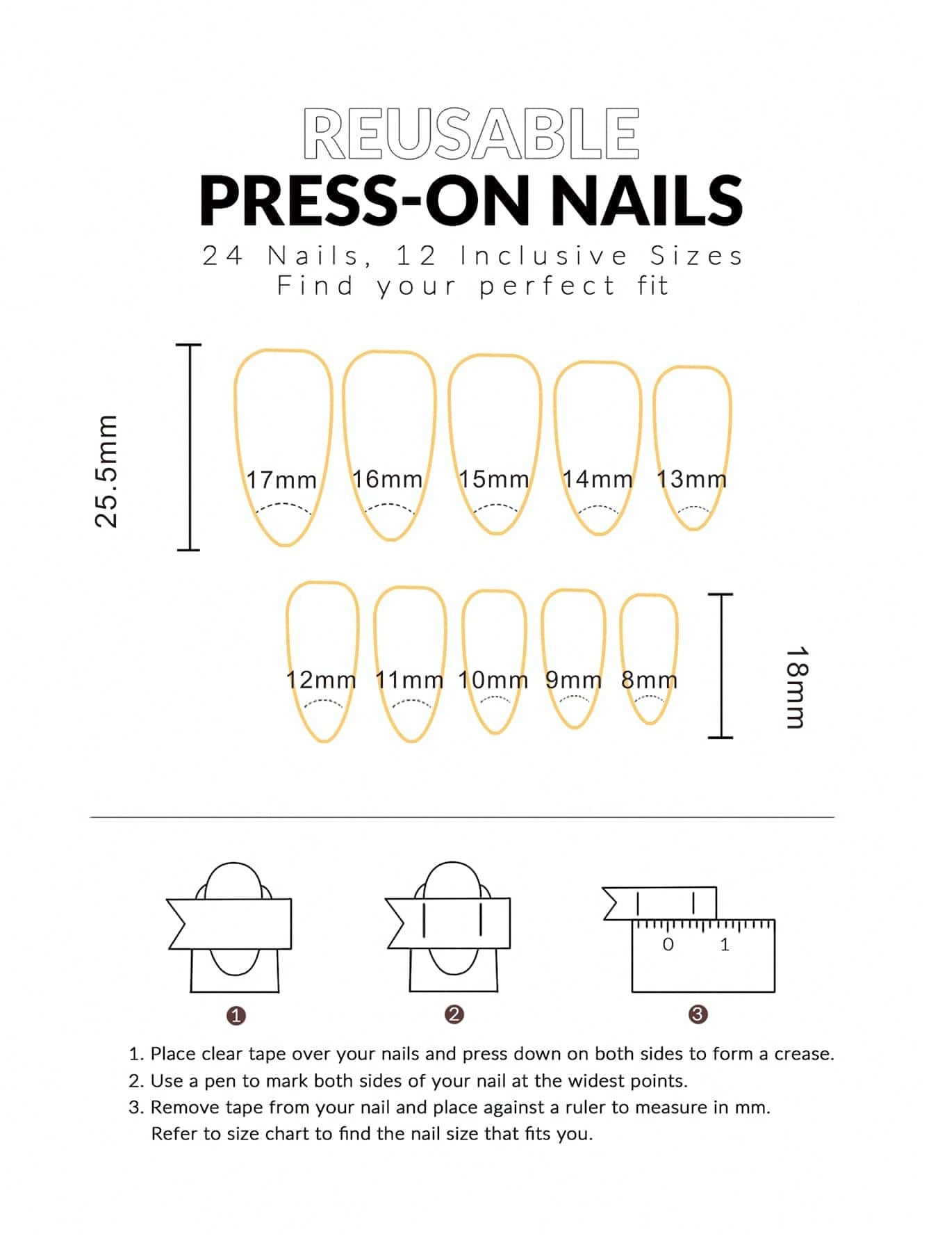 Handmade Purple Almond Mid-Length Press-On Nails