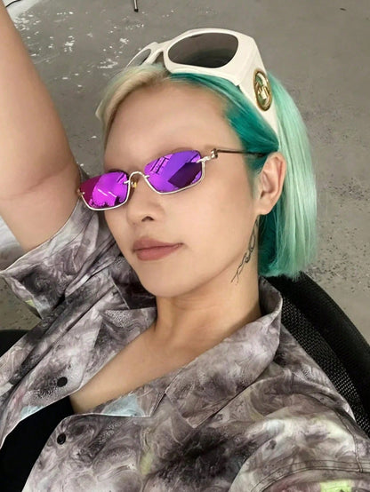 Women’s Metal Half-Frame Square Stylish Eyewear