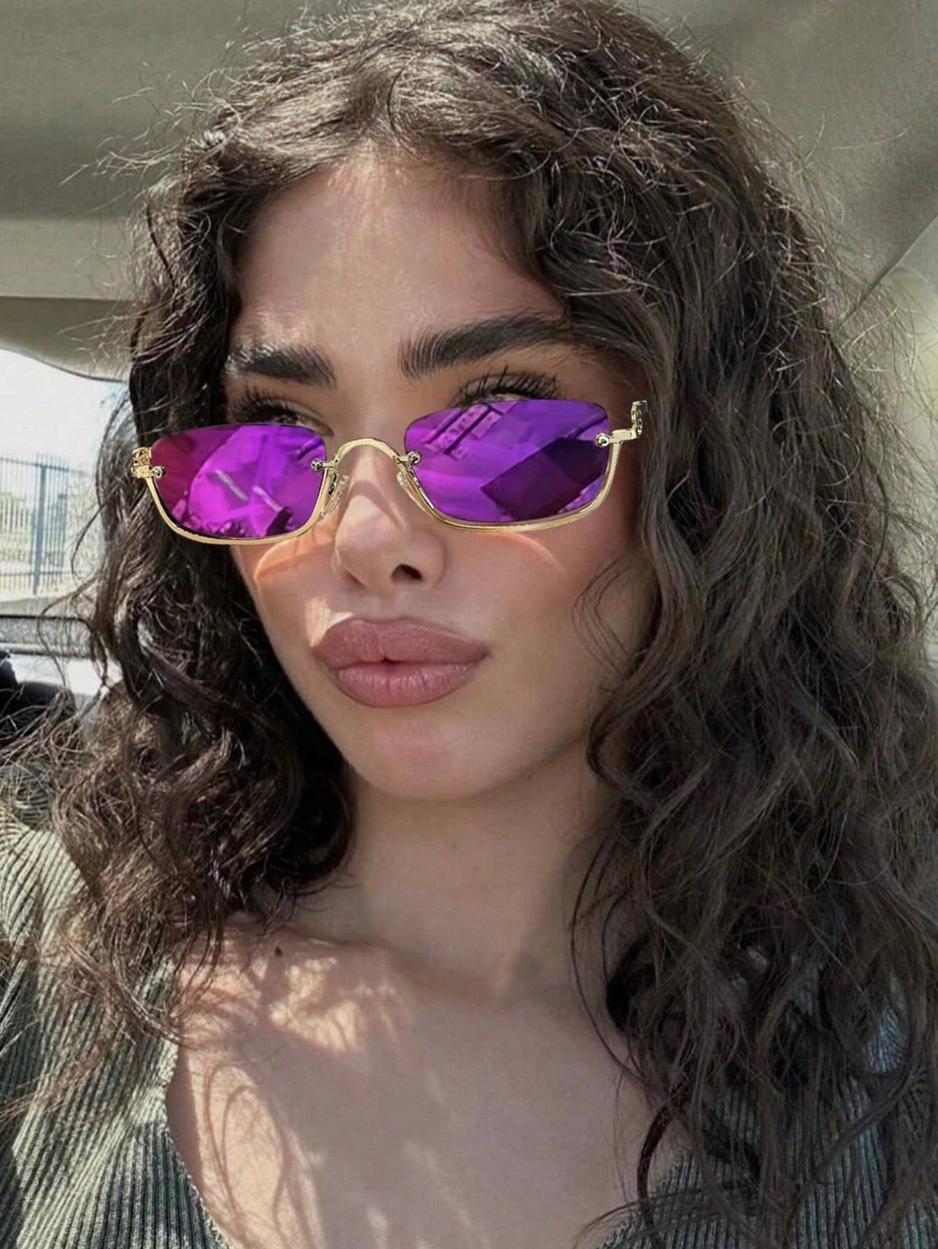 Women’s Metal Half-Frame Square Stylish Eyewear