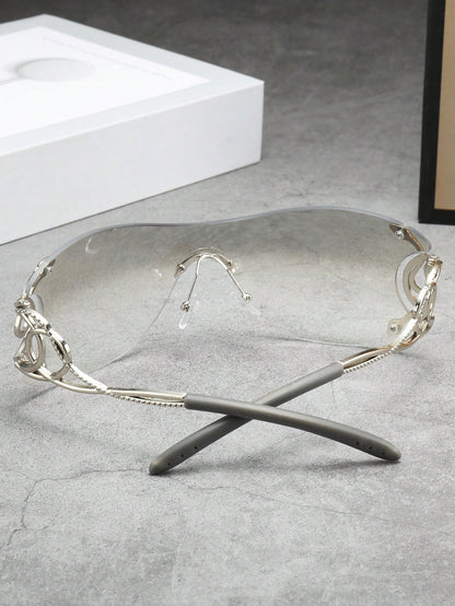 Women’s Y2K Fashion Glasses with Silver Snake Detail