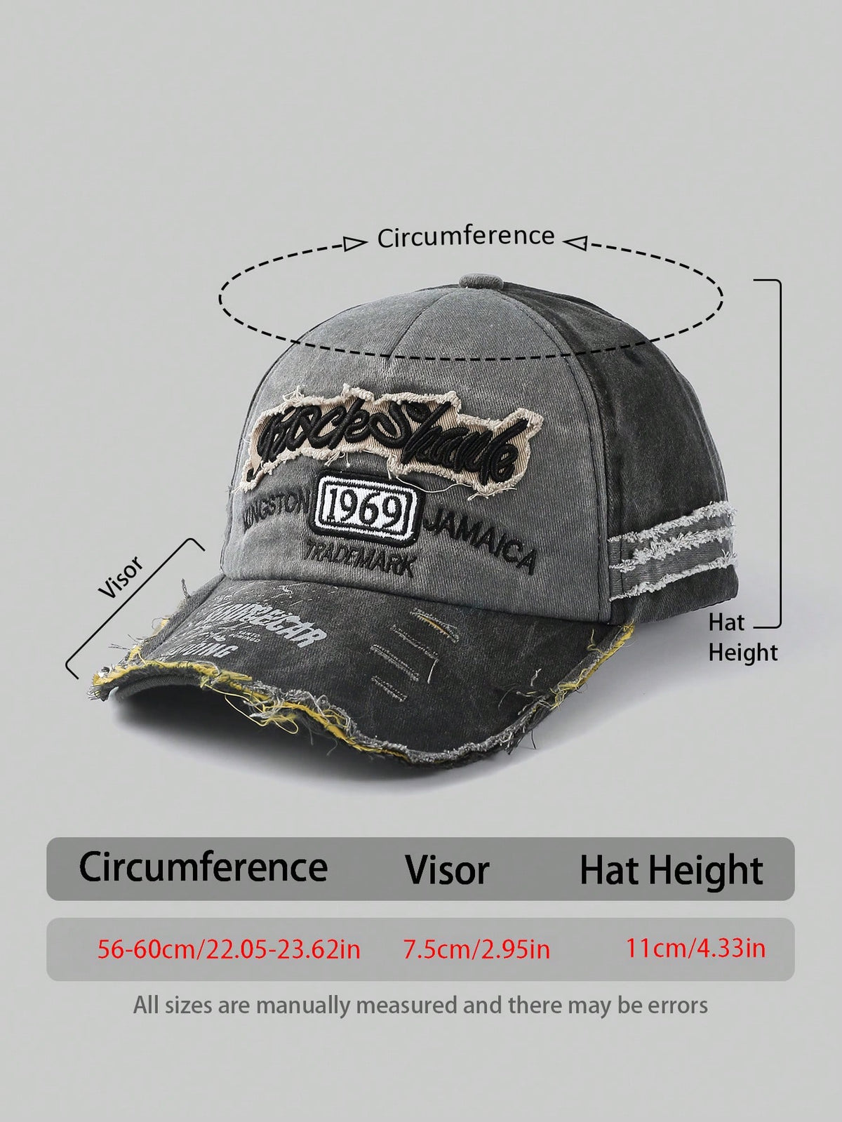 Grunge Punk Vintage Distressed Baseball Cap