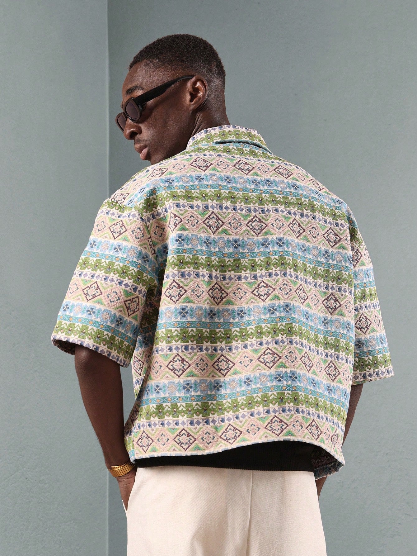 Tapestry Print Short Sleeve Resort Shirt
