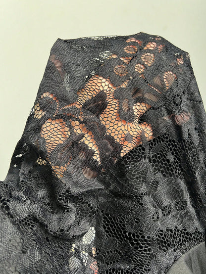 Sexy Knitted Lace Cup Long Sleeve Bodycon Mini Dress