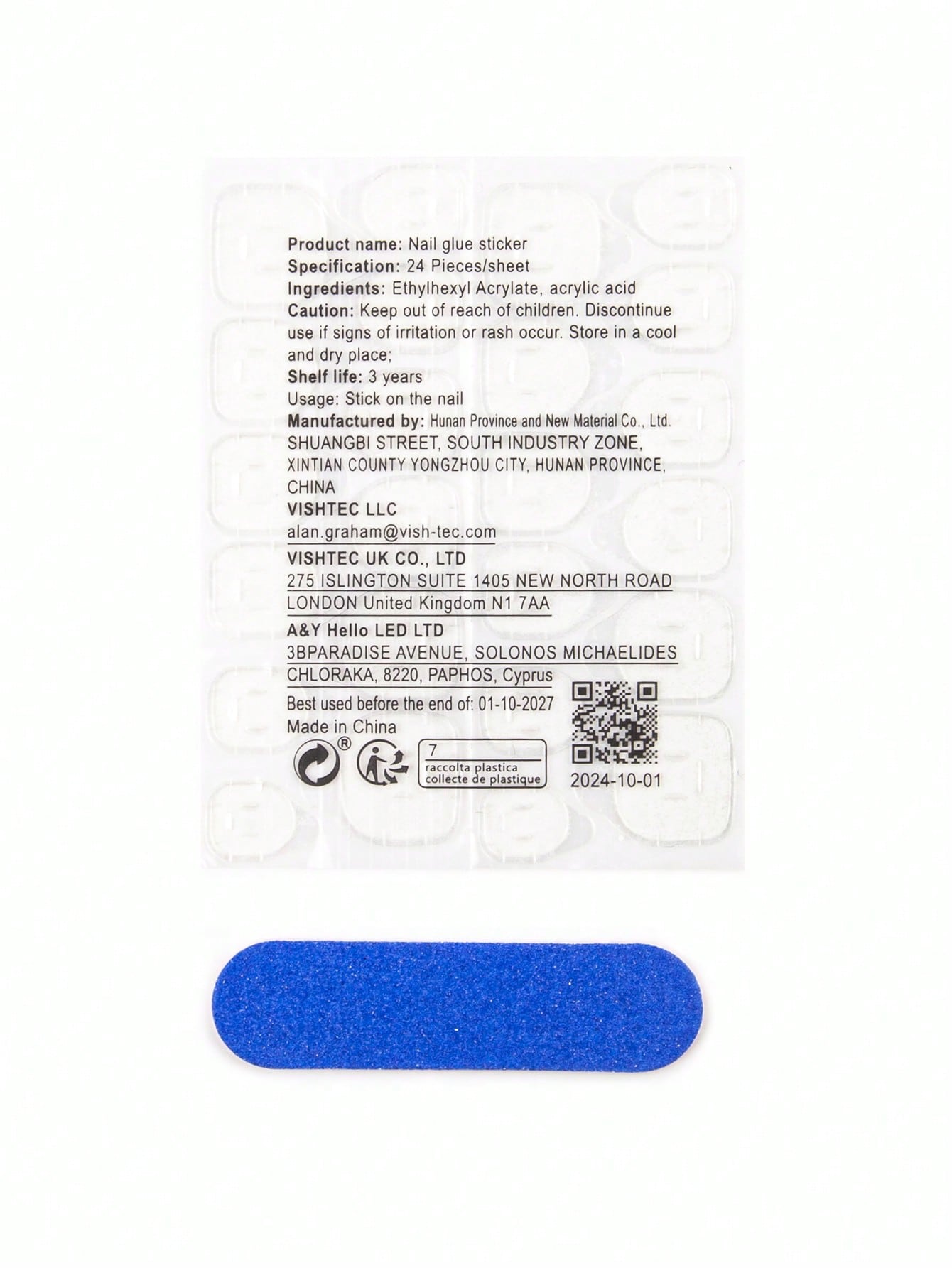 24pcs 3D Gold Foil Wave Short Almond