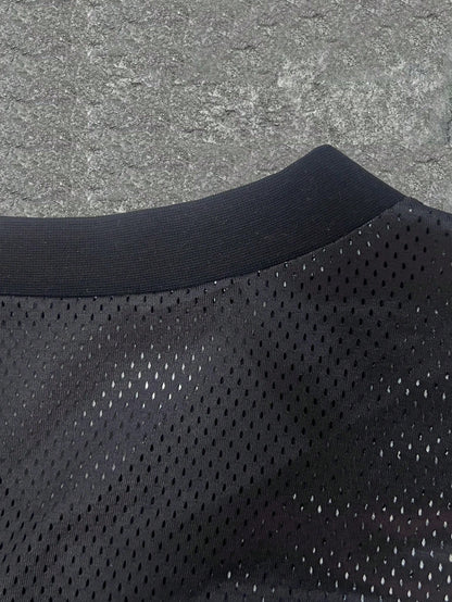 Red Fire Pattern Notched Jersey