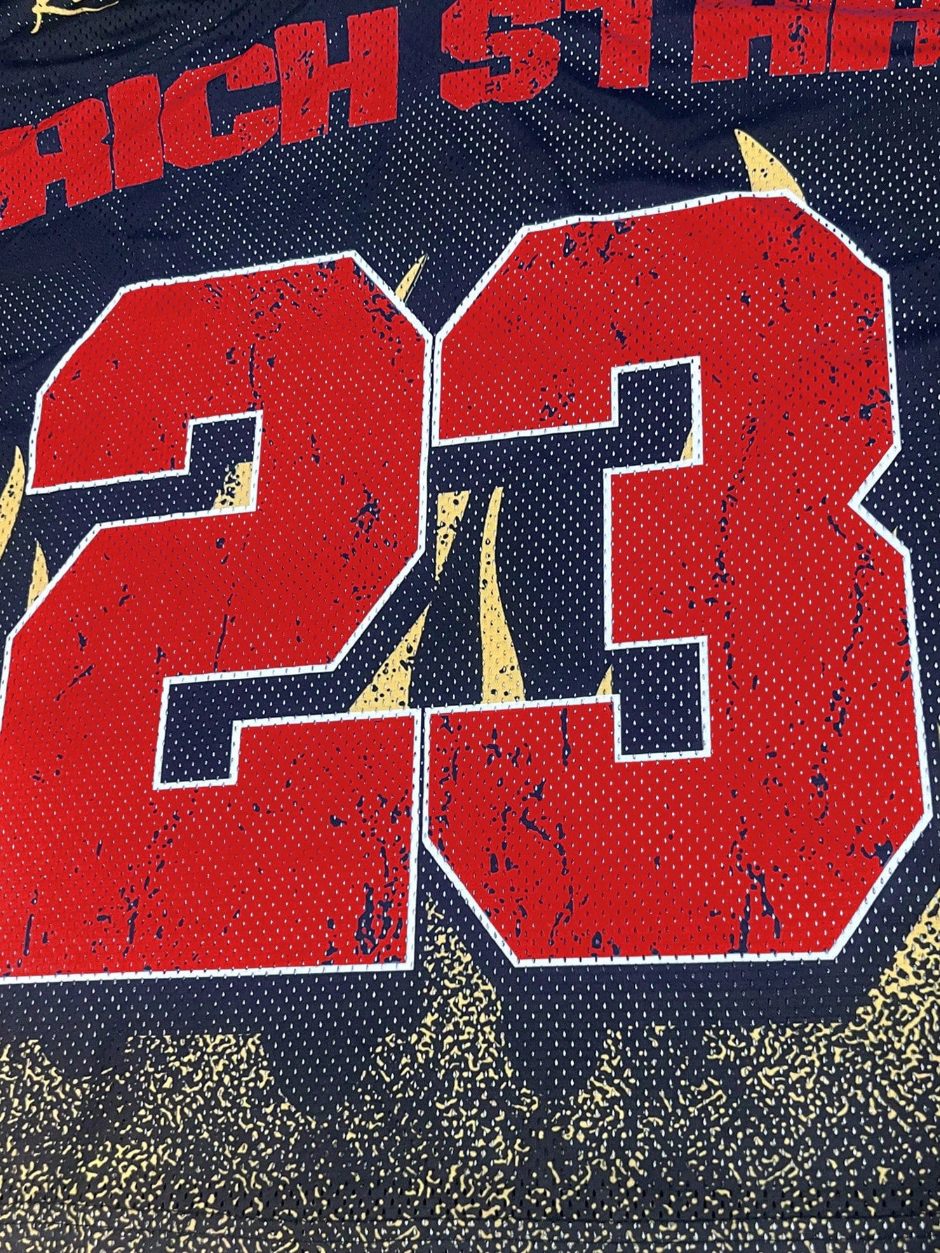 Red Fire Pattern Notched Jersey