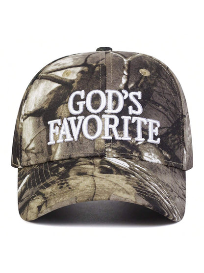 God's Favorite Embroidered Camo Baseball Cap