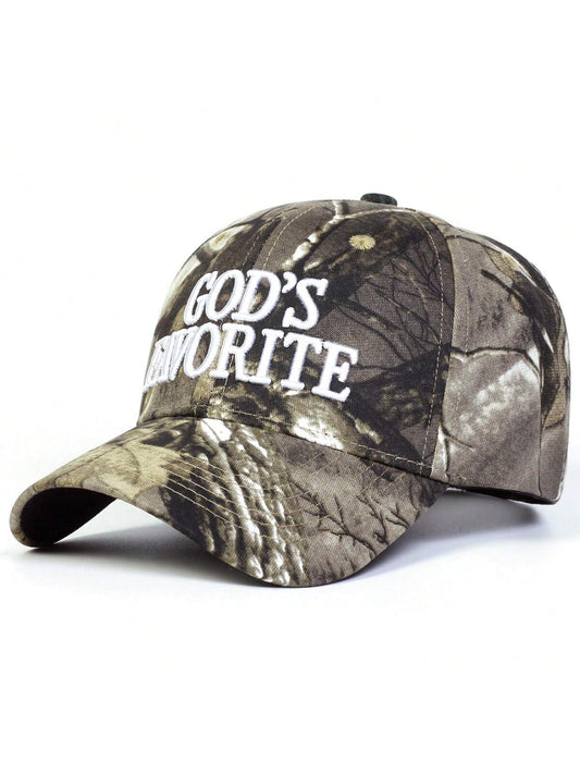 God's Favorite Embroidered Camo Baseball Cap