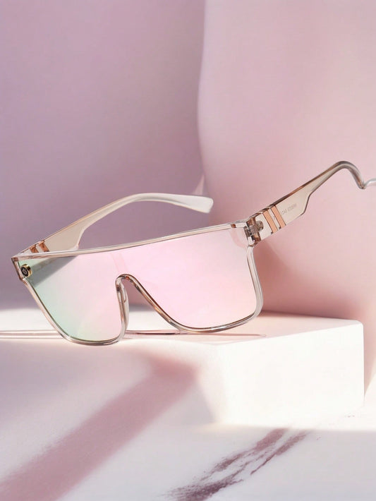 Handmade Sakura Pink Tie-Dye Oversized Cycling Goggles