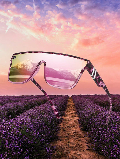 Handmade Sakura Pink Tie-Dye Oversized Cycling Goggles