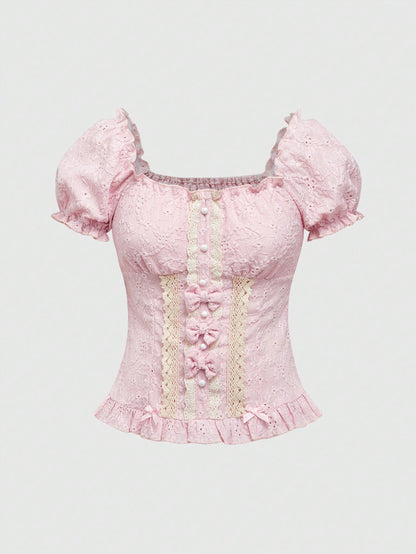 Kawaii Moe Princess Cute Bow Waist Blouse