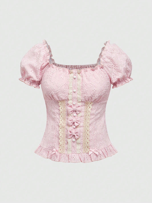 Kawaii Moe Princess Cute Bow Waist Blouse