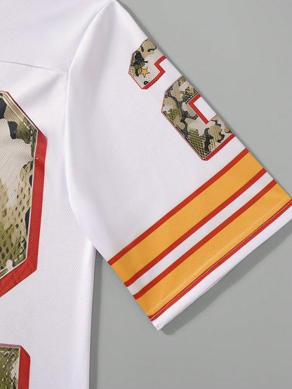 Multicolor Heart-Shape Neck Athleisure Jersey