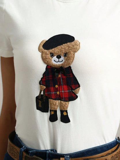 Knit Crew Neck Fitted Short Sleeve T-Shirt
