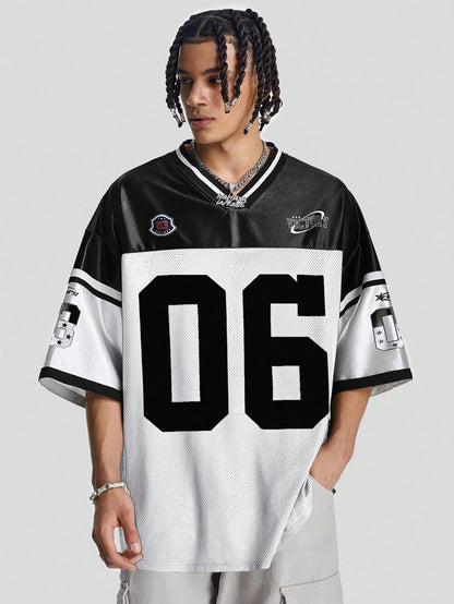 White Deep V-Neck Knitted Jersey