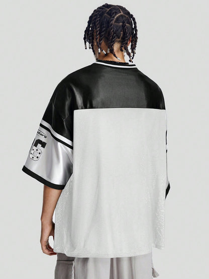 White Deep V-Neck Knitted Jersey