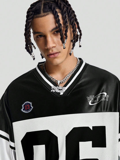 White Deep V-Neck Knitted Jersey