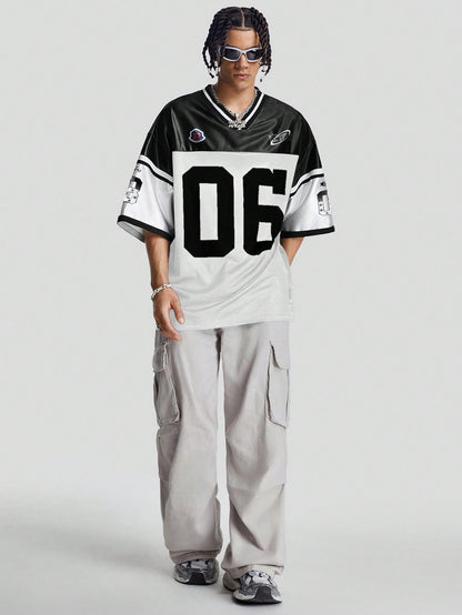 White Deep V-Neck Knitted Jersey