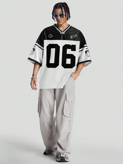 White Deep V-Neck Knitted Jersey