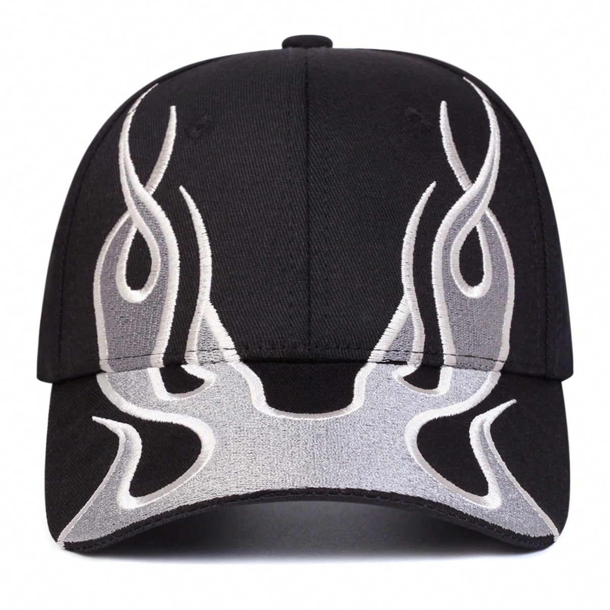 Men's Flame Embroidered Adjustable Baseball Cap