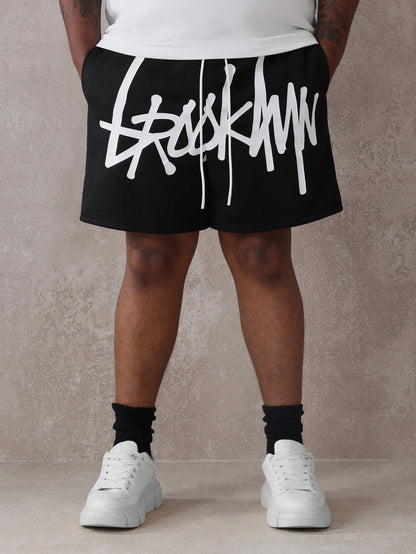 Athletic Drop Crotch Graphic Training Shorts