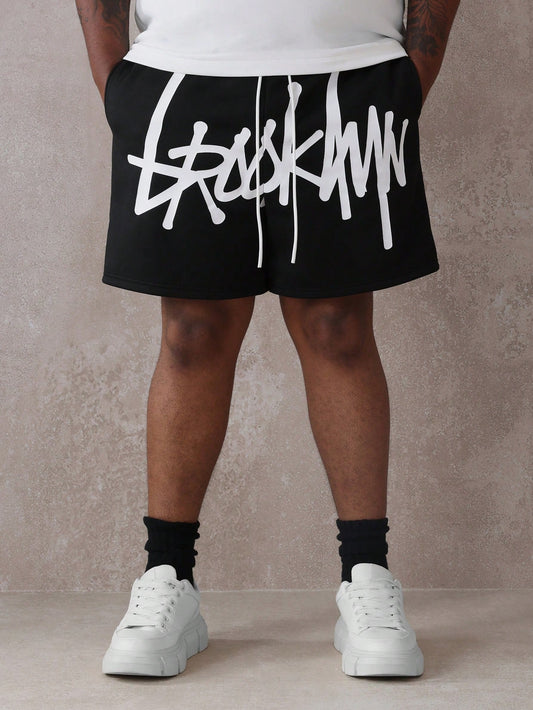 Athletic Drop Crotch Graphic Training Shorts