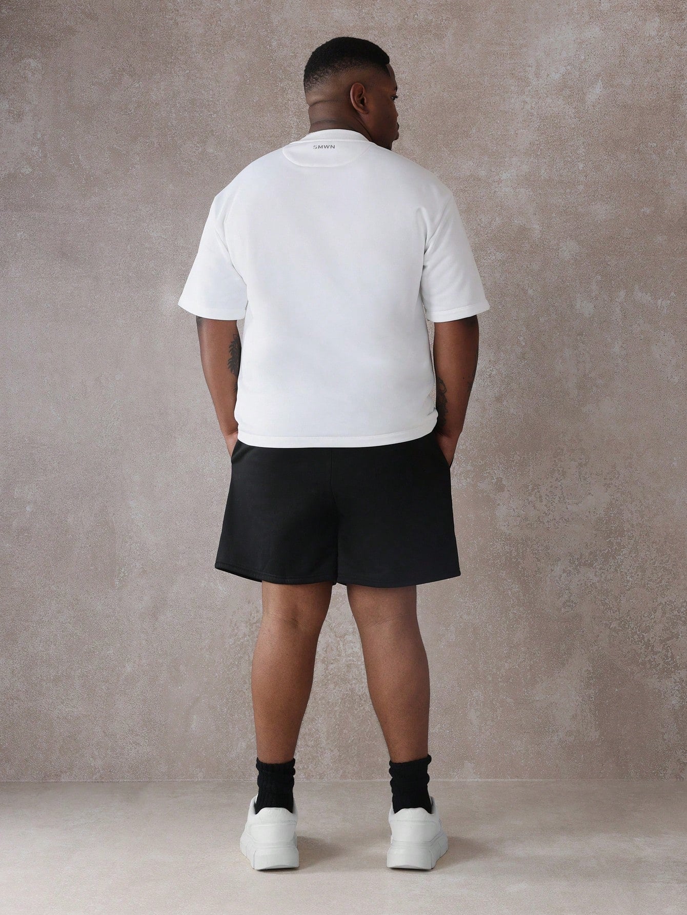Athletic Drop Crotch Graphic Training Shorts