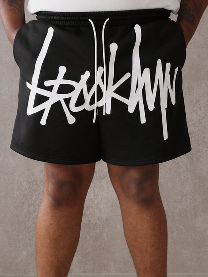 Athletic Drop Crotch Graphic Training Shorts