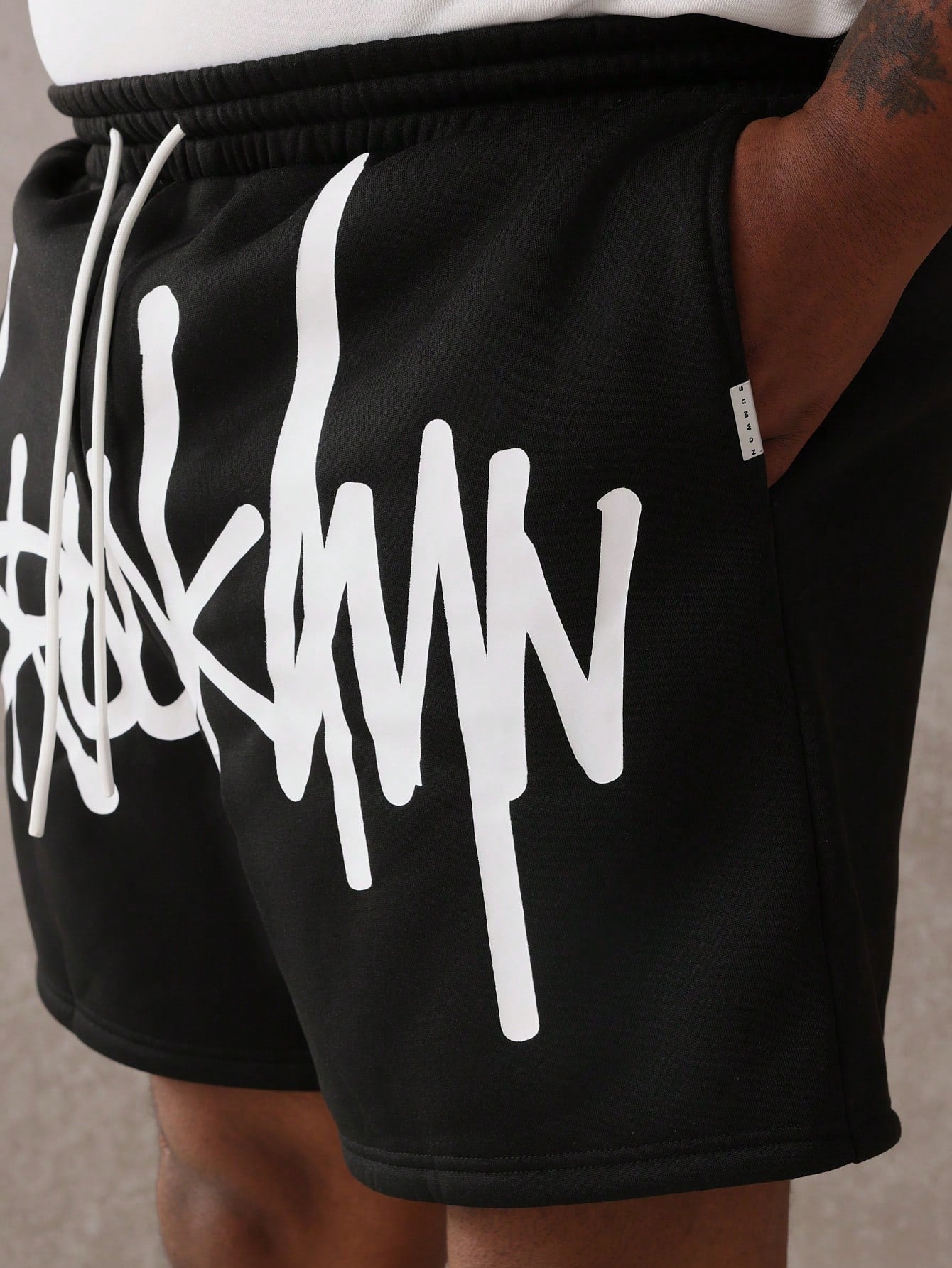 Athletic Drop Crotch Graphic Training Shorts