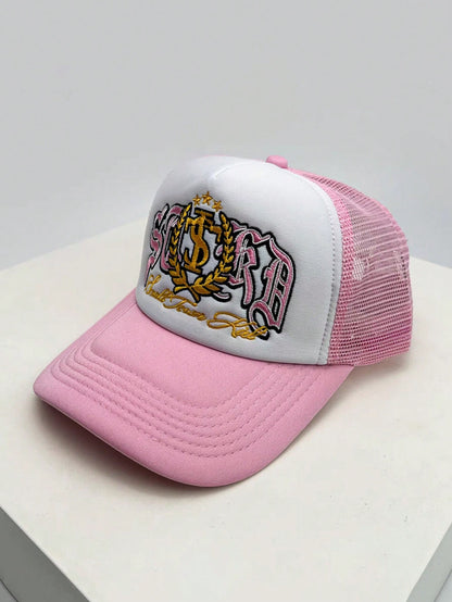 Badge Embroidery Mesh Trucker Snapback Baseball Cap