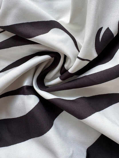 Plus Size Women's Black & White Halter Maxi Dress