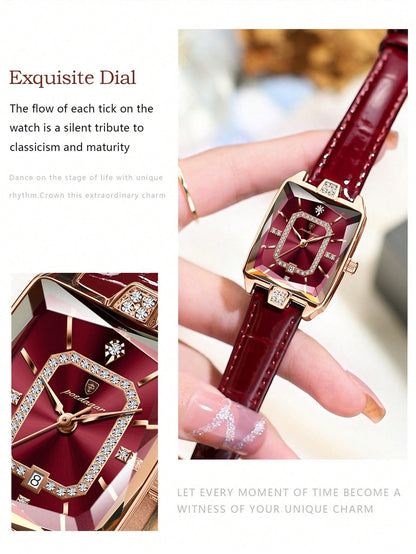 POEDAGAR Elegant Waterproof Luminous Rectangular Watch