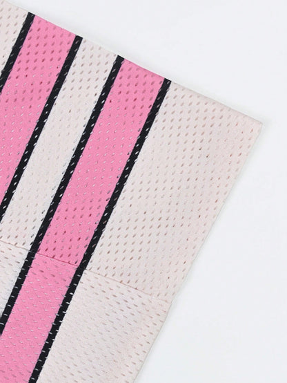 Multicolor Numeric Print Loose Fit Half Sleeve Jersey