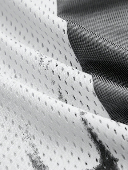 White Round Animal Letter & Slogan Hip-Hop Streetwear Neck Jersey