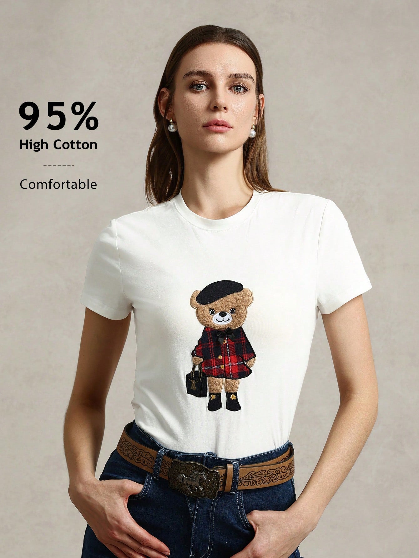 Knit Crew Neck Fitted Short Sleeve T-Shirt