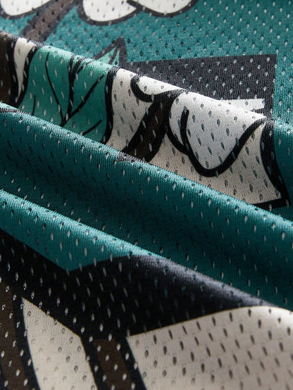 Multicolor Digital Print V-Neck Loose Fit Jersey