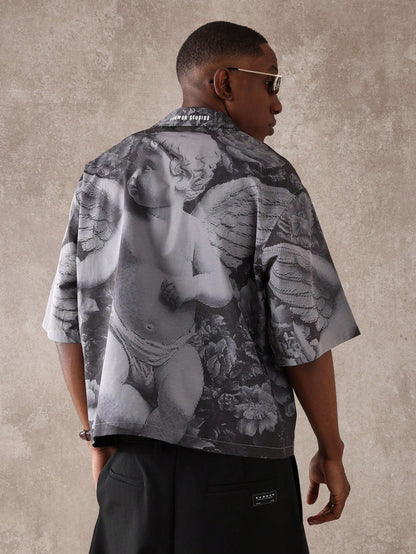 Japanese Art Print Oversized Boxy Streetwear Shirt