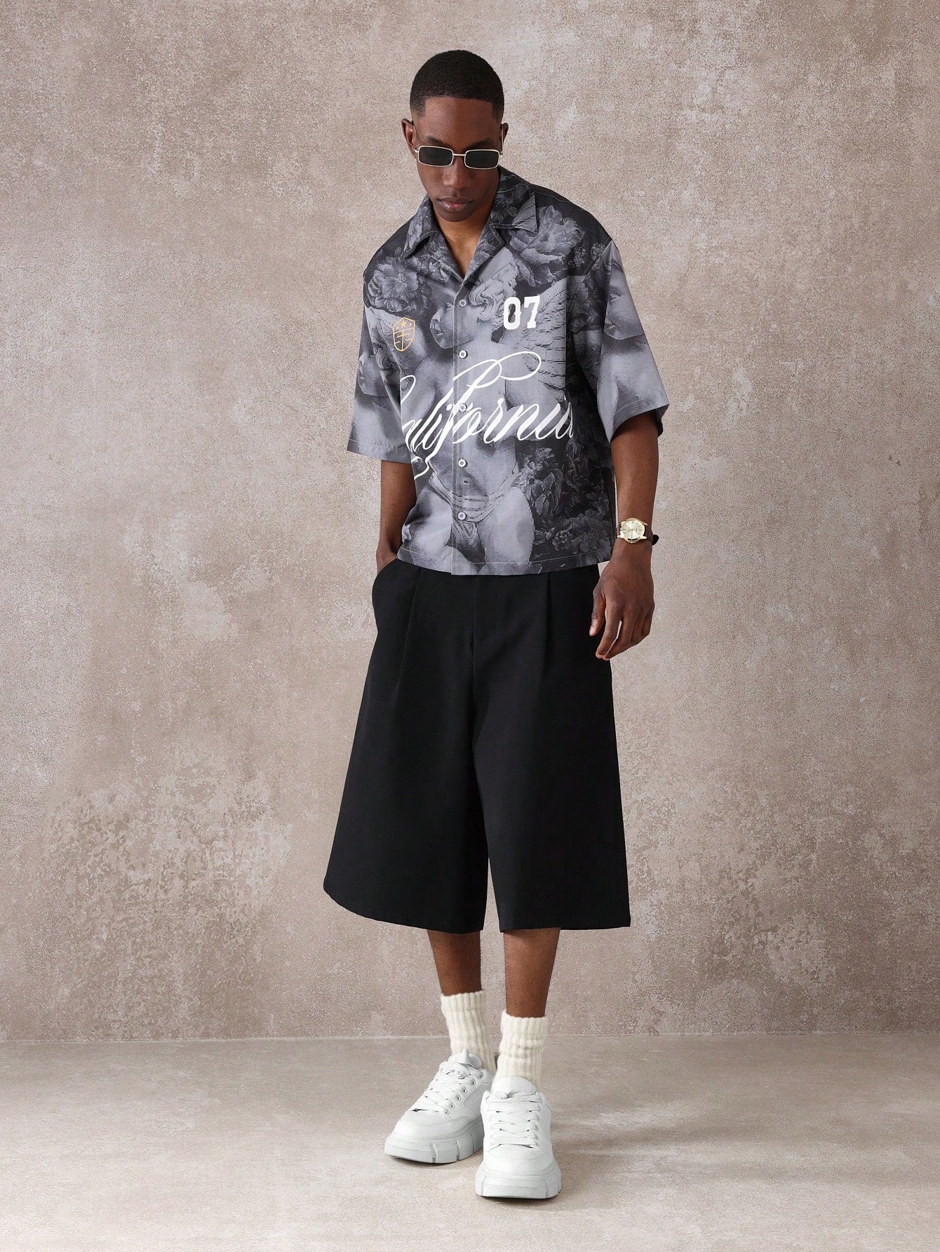 Japanese Art Print Oversized Boxy Streetwear Shirt