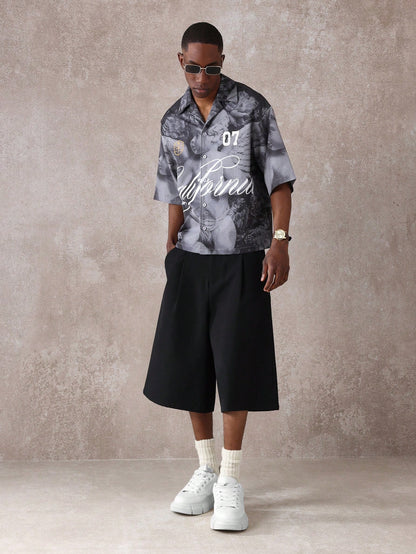 Japanese Art Print Oversized Boxy Streetwear Shirt
