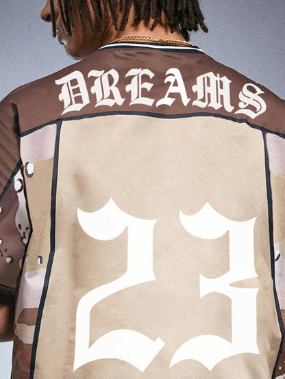 Streetrush Men's Oversized Y2K Camo Print Jersey