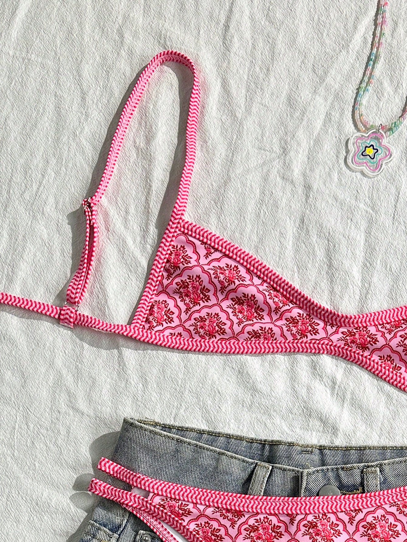 Floral Spaghetti Strap Two-Piece Sexy Bikini Set